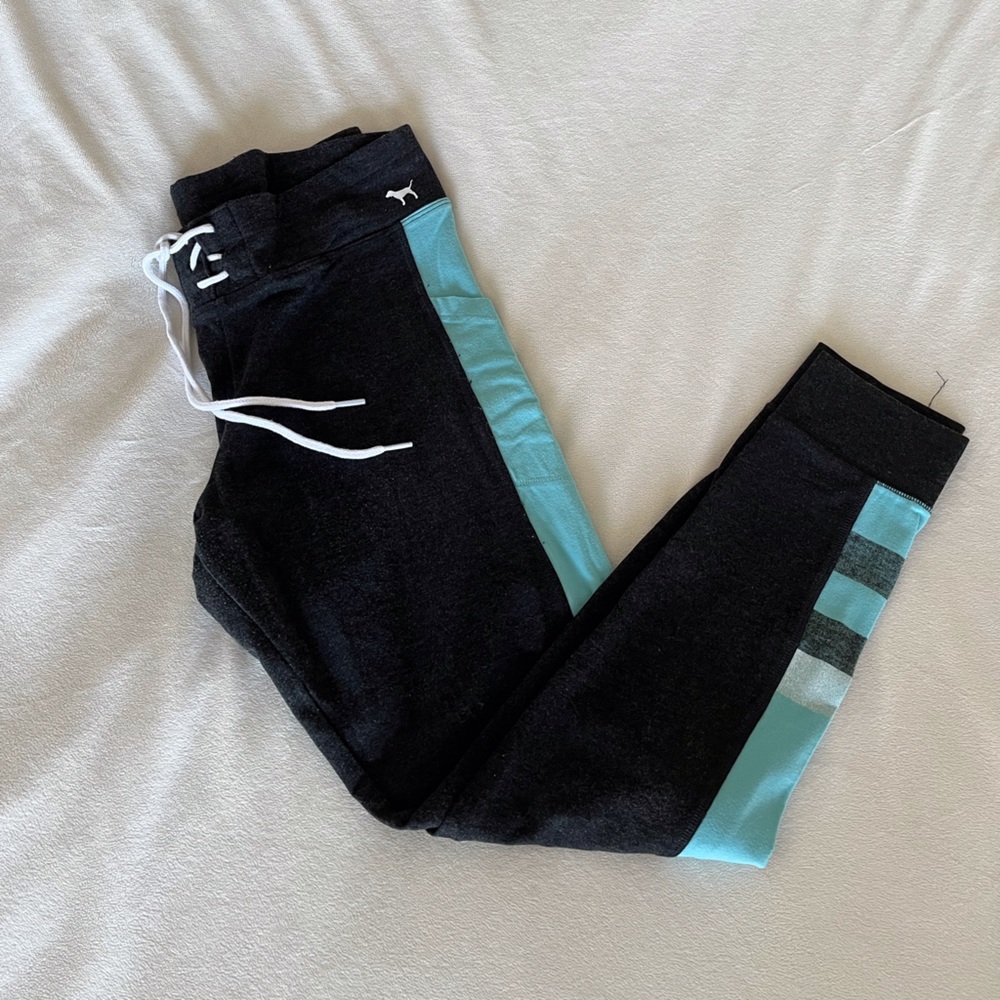 VS Color Block Leggings with Big Pockets and Drawstring